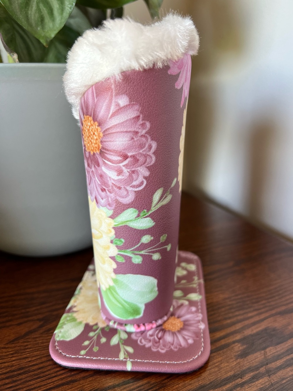 FLORAL PLUSH LINED EYEGLASS HOLDER UPRIGHT NEW IN BOX - Picture 2 of 8